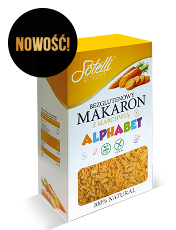 Alphabet — Bezglutenowy makaron z marchewką