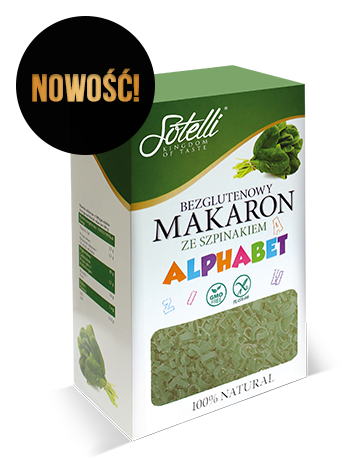 Alphabet — Bezglutenowy makaron ze szpinakiem