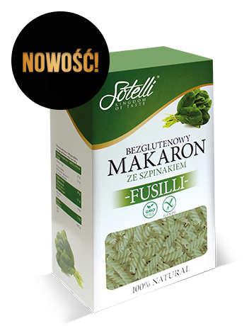 Fusilli — Bezglutenowy makaron ze szpinakiem