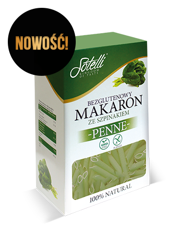 Penne — Bezglutenowy makaron ze szpinakiem